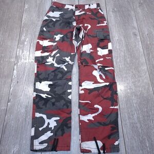 Rothco Cargo Pants Mens XS Red Camo BDU Tactical Streetwear Camouflage